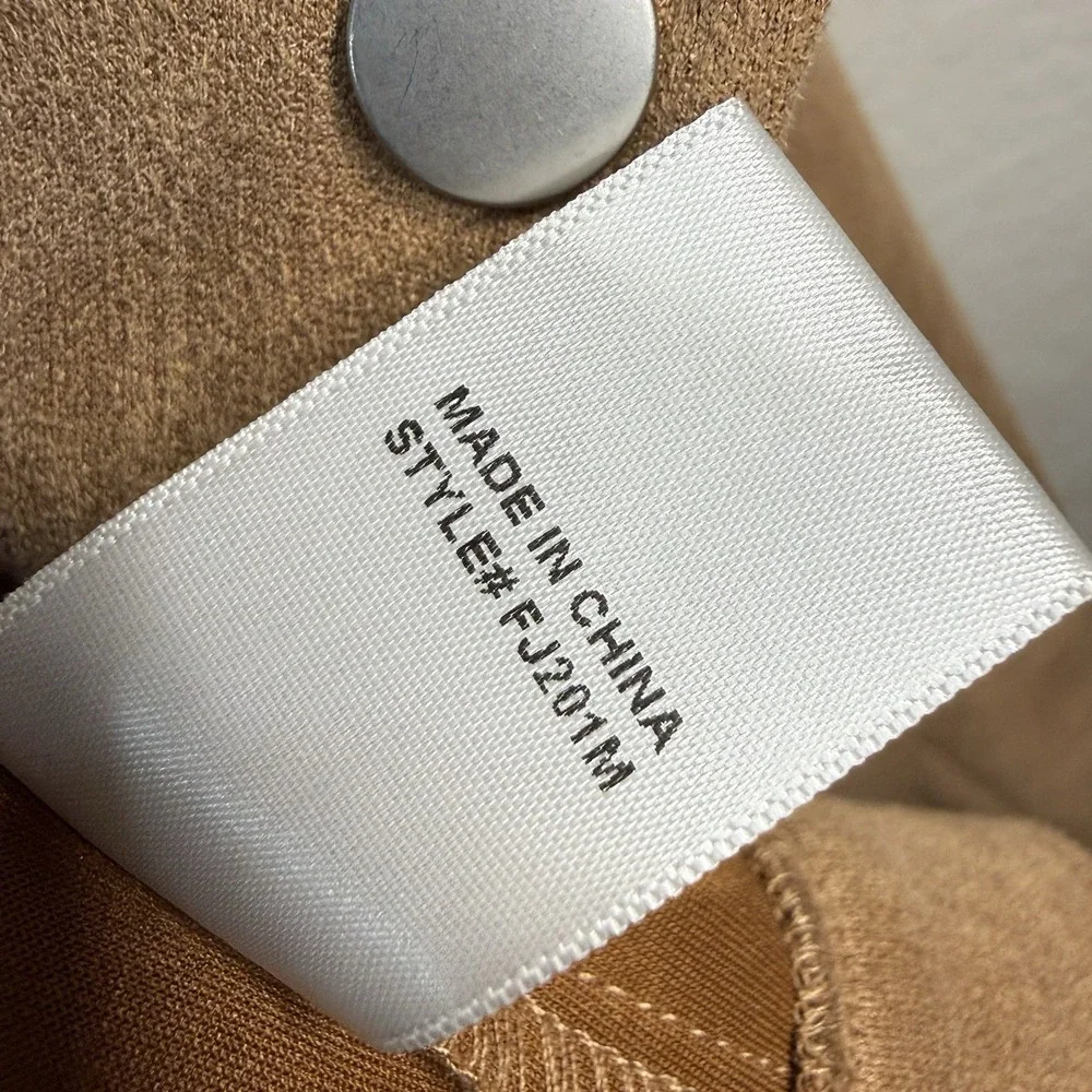 Vici‎ At The Fireside Cropped Faux Suede Moto Camel Jacket Zip Sz S Western Boho - Picture 9 of 10